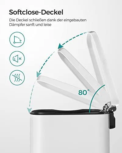 Konyhai pedálos kuka, 50L szemetes kuka, műanyag belső vödörrel, csukható fedéllel, puha záródással, szagálló és higiéniku...