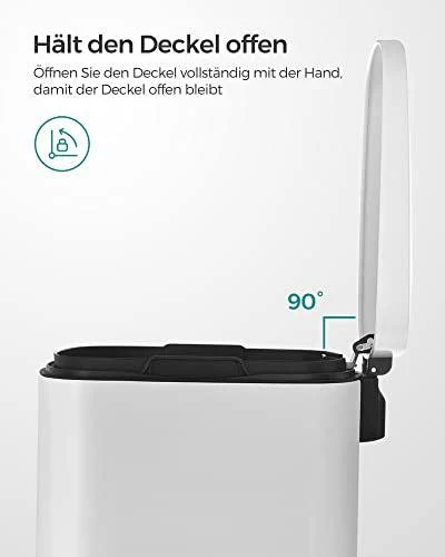 Konyhai pedálos kuka, 50L szemetes kuka, műanyag belső vödörrel, csukható fedéllel, puha záródással, szagálló és higiéniku...