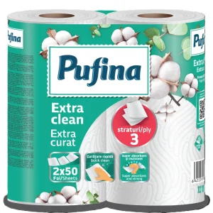 Kéztörlő tekercses PUFINA 2 tekercs 3 rétegű (50lap/tek)