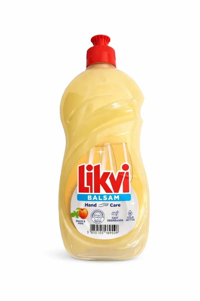 Likvi Balsam Kézkímélő Mosogatószer Őszibarack & Menta – 900 ml Zsíroldó Balzsam