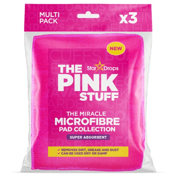 Pink Stuff mikroszálas nedvszívó tisztítópárnák - 3 darab