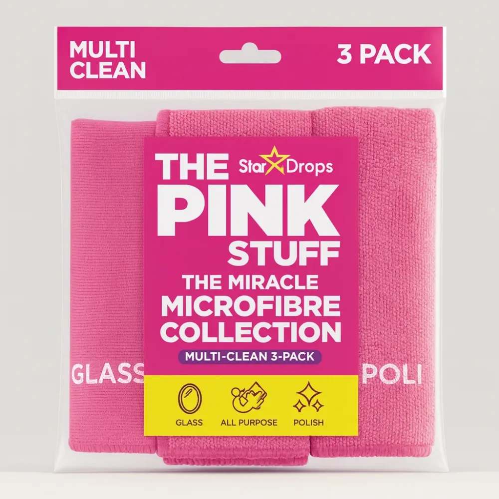 Pink Stuff mikroszálas tisztítókendő rózsaszín (3 darab)