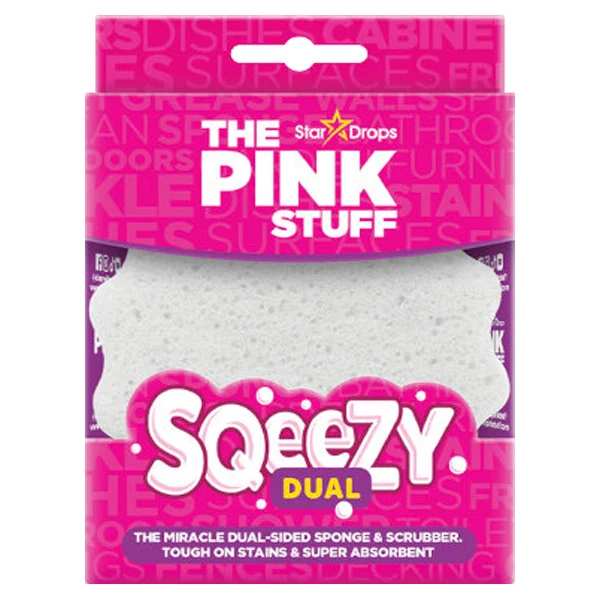 Pink Stuff Squeeze - Kétoldalas Tisztító Szivacs Fehér