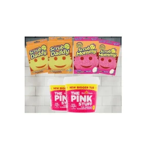 Scrub Daddy & Pink Stuff szett - Scrub Mommy, Scrub Daddy, 2x 850g tészta