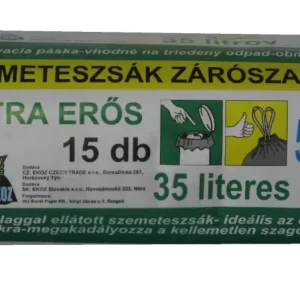 Szemeteszsák EKOZ (55X60) 35mikr. zárószalagos fekete 35L 15db/tek SKZ-0007