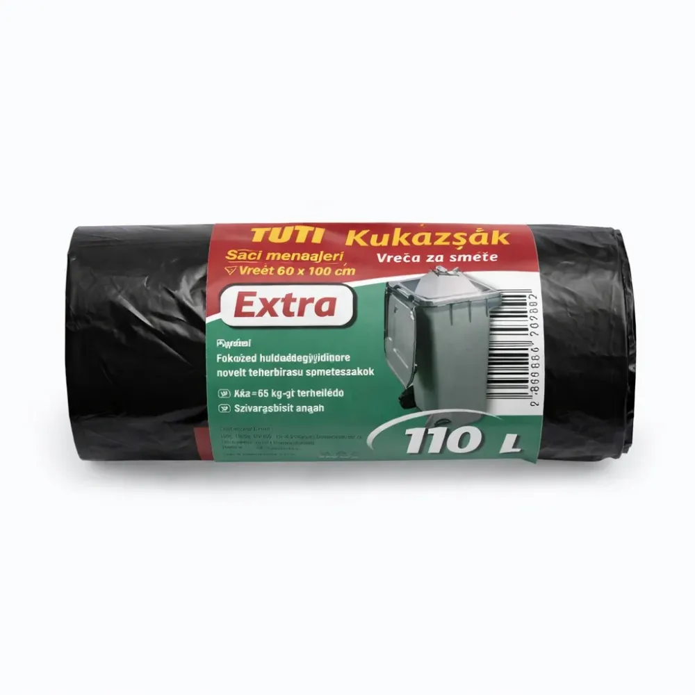 TUTI Extra Kukazsák 110 liter – Erős, Nagy Teherbírású Hulladékgyűjtő Zsák