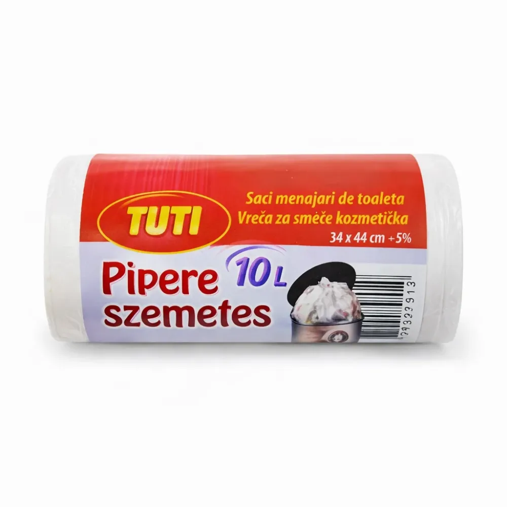 TUTI Pipere Szemeteszsák 10 liter – Kozmetikai Kukához, Fehér Színű