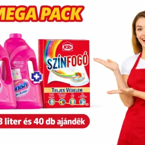 Vanish Oxi Action Színes Mosógél MEGA PACK – 2×3 liter + Ajándék K2r Színfogó Kendő (40 db)