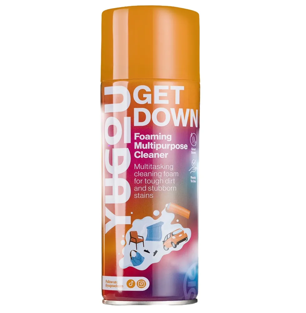 YUGOU Get Down habzó többcélú tisztítószer 450 ml – Erőteljes univerzális tisztítószer habképző formulával beltéri és kült...