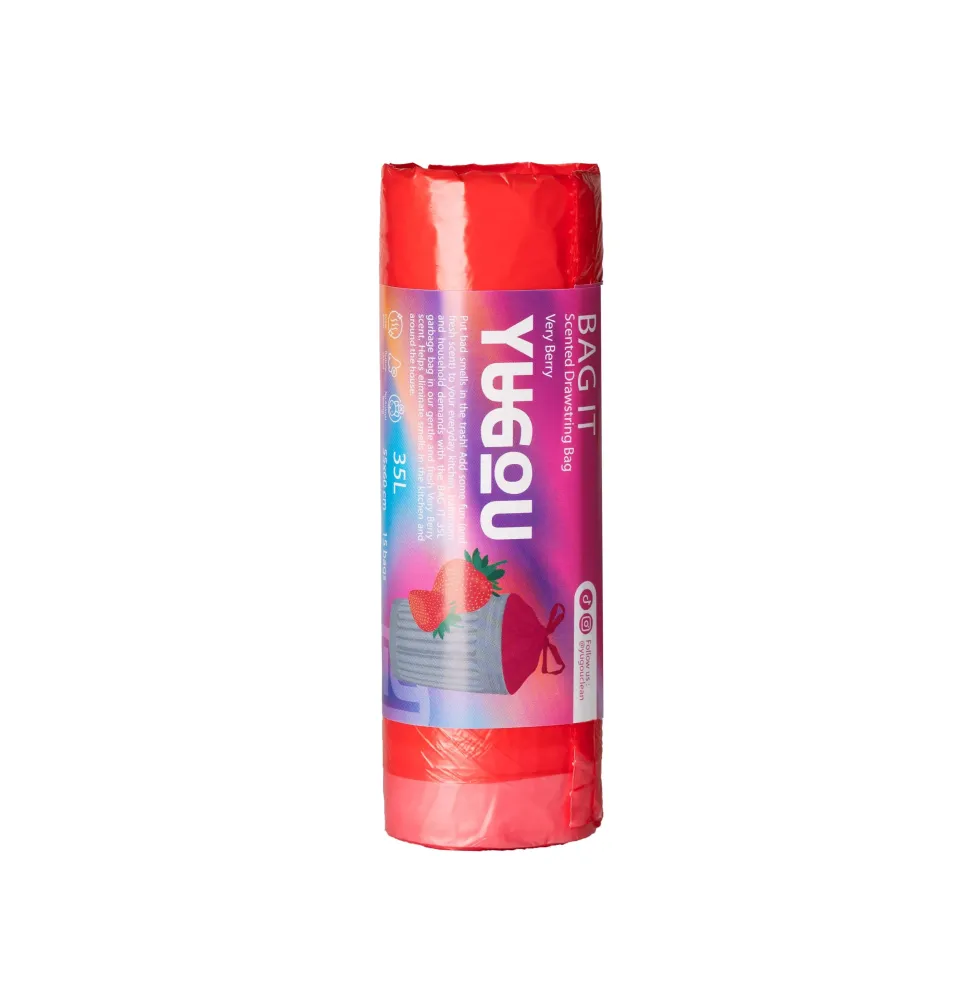 Yugou szemeteszsákok Very Berry illattal Svédországból - 35 liter - TikTok vírusos