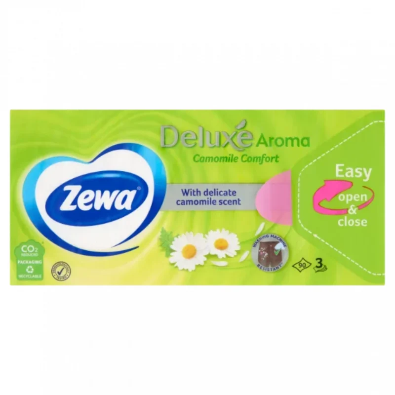 Zewa Deluxe Papír Zsebkendő Kamilla – 3 réteg, 90db