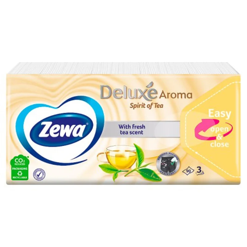 Zewa Deluxe Papír Zsebkendő Spirit Tea – 3 réteg, 90db