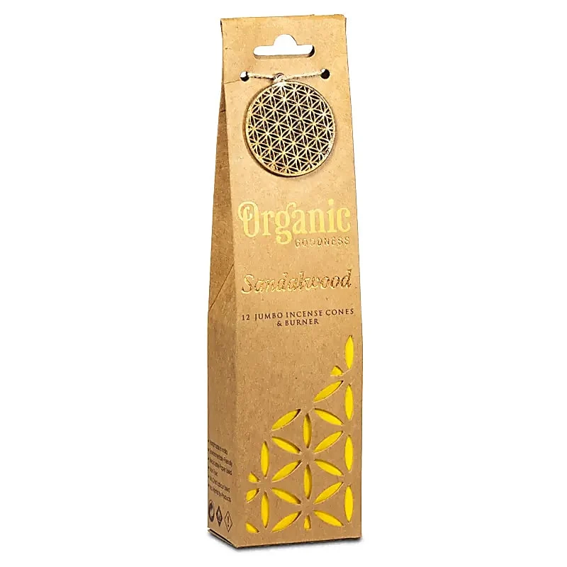 Illatos kúpok Organic Goodness | Szantálfa | L + kerámia alátámasztás