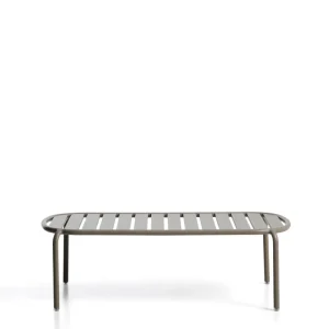 Joncols kültéri kávézóasztal alumíniumból, taupe festett felülettel Ø 113 x 65cm