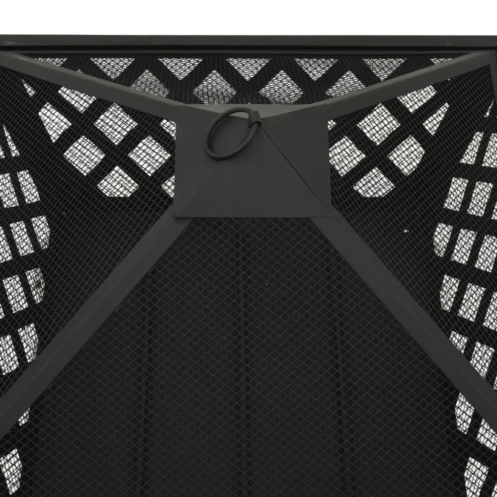 vidaXL XXL acél tűztál piszkavassal 64 cm
