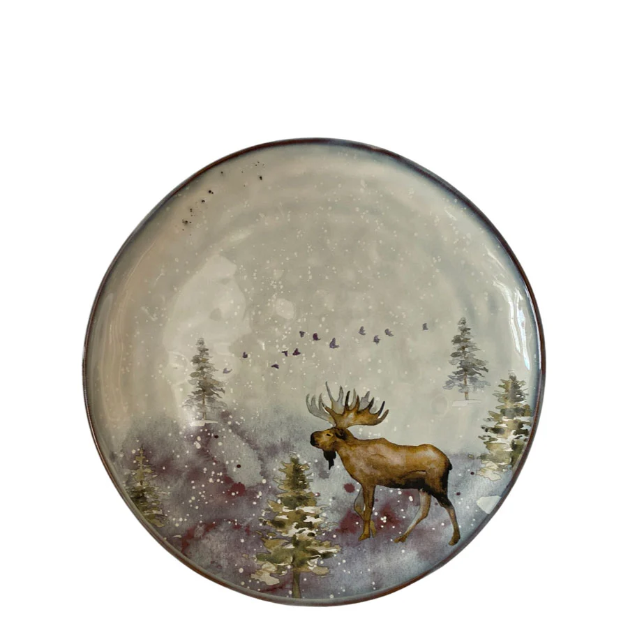 Skandináv szarvasos tányér – Bézs, Ø 21 cm/Korlátozott darabszám/