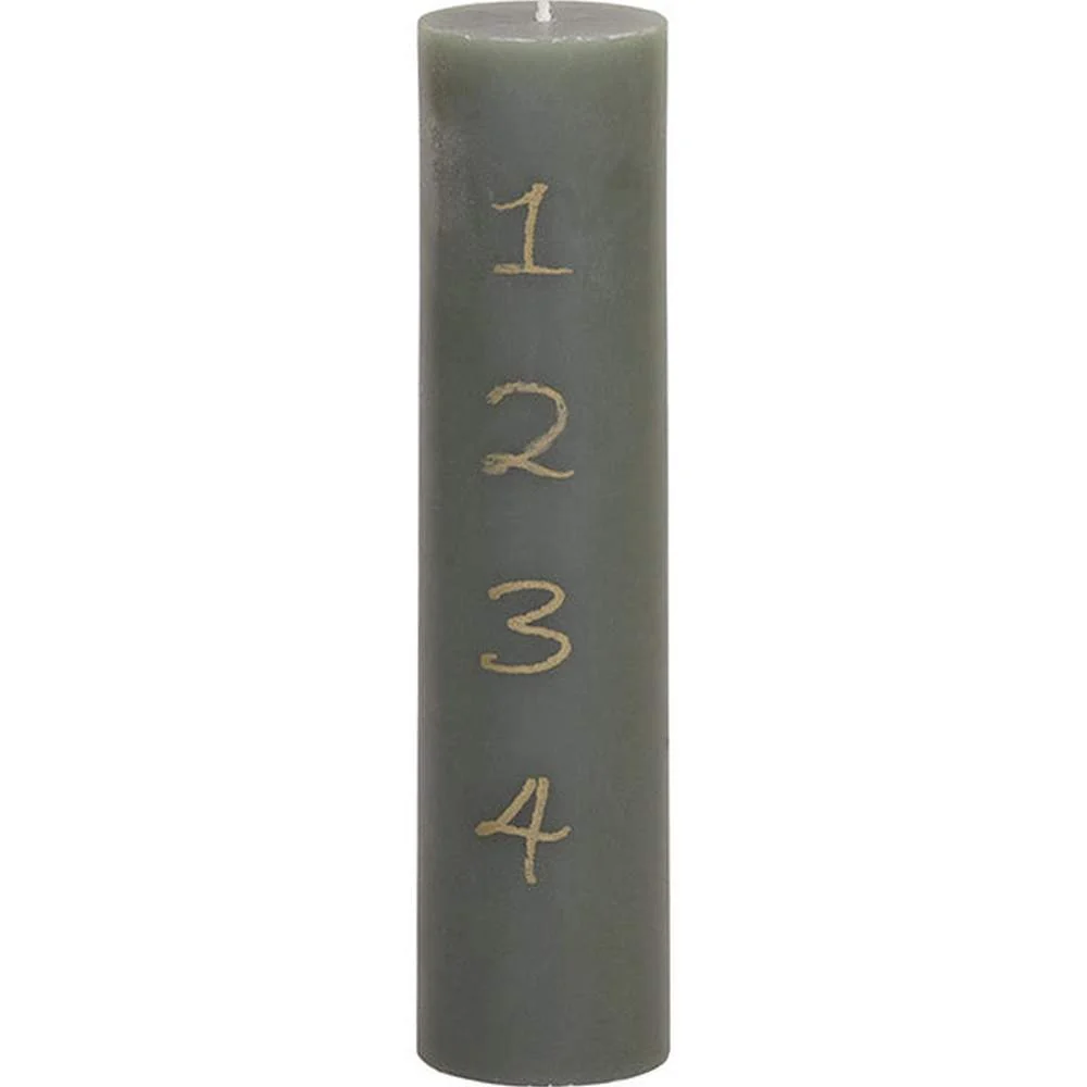 Adventi gyertya 20 cm antik olívazöld
