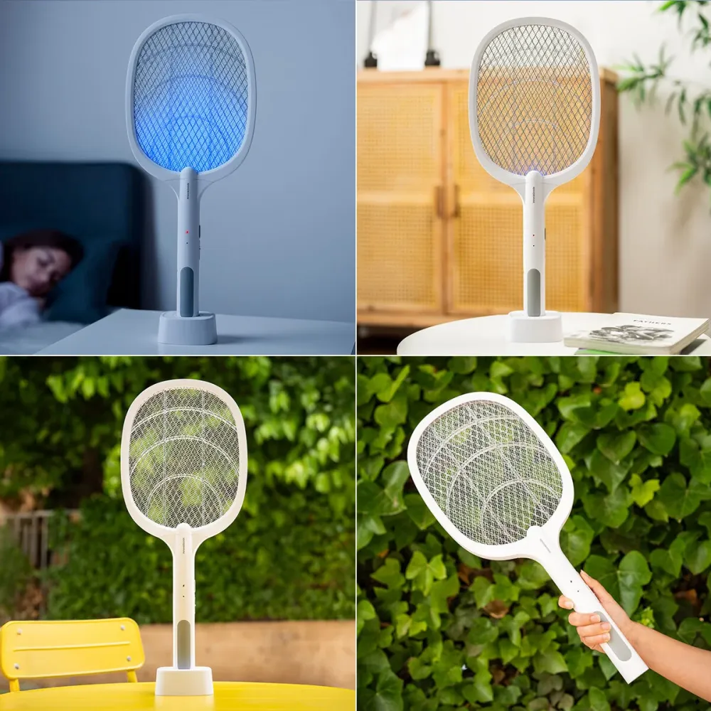 2 az 1-ben újratölthető rovarirtó ütő UV-fénnyel Elecfly