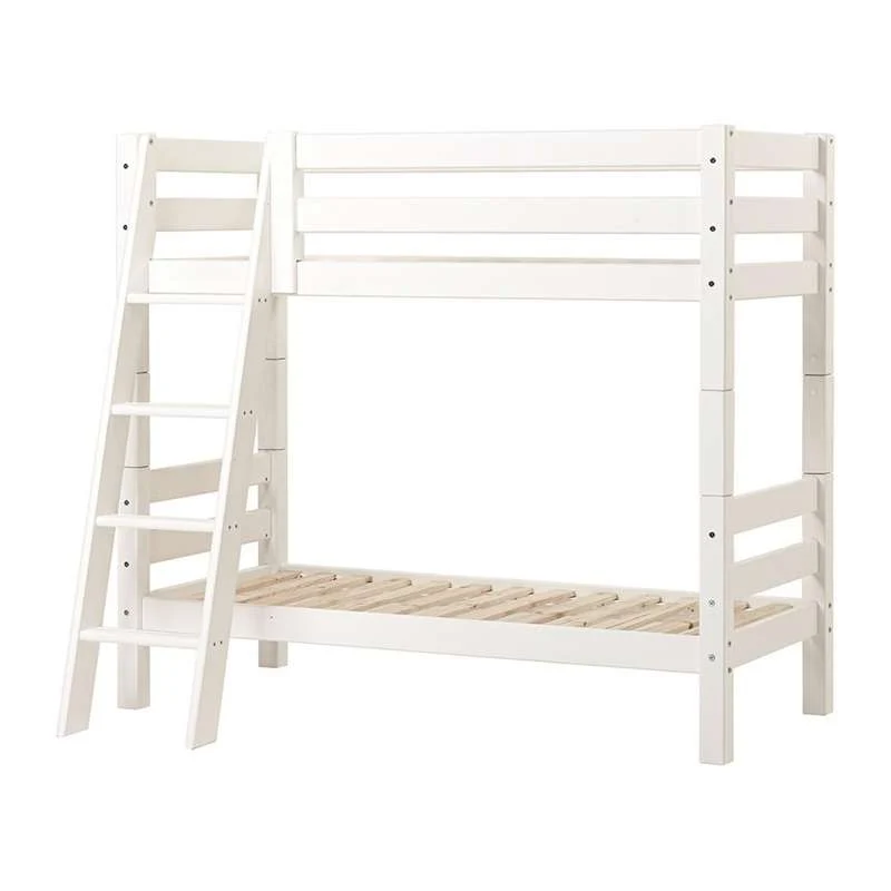 Hoppekids ECO Luxury - Kétágyas ágy - 150 cm - Ferdevizű létra (Több méretben) - Gyöngy