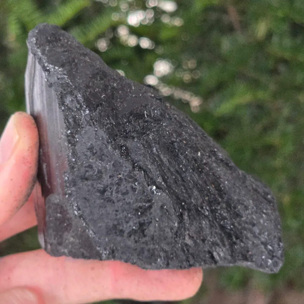 Black tourmaline rough stone L8
