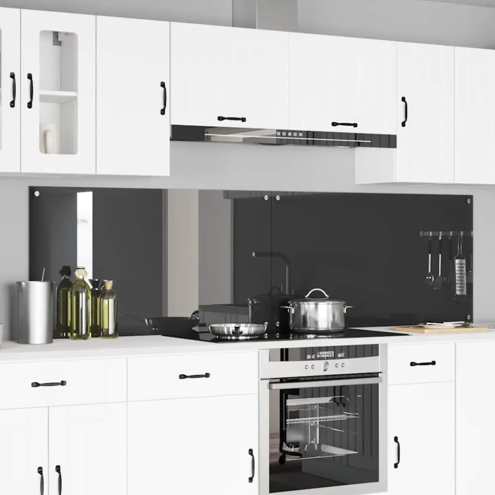 vidaXL Konyhai hátfal 2 pcs Sötétszürke 110 x 60 cm edzett üveg