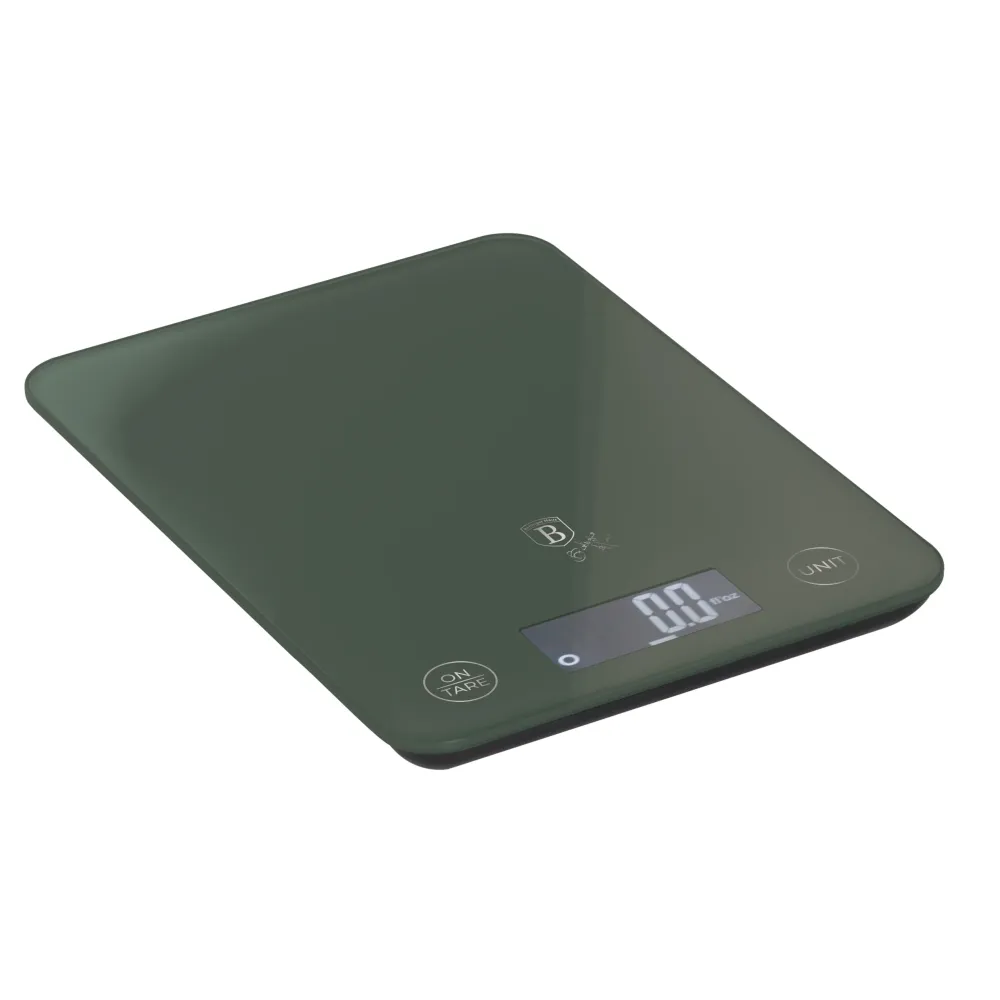 Digitális üveg konyhai mérleg 5 kg matt zöld Berlinger Haus