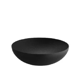 Double acéltál, fekete, dombornyomott díszítéssel 32 cm