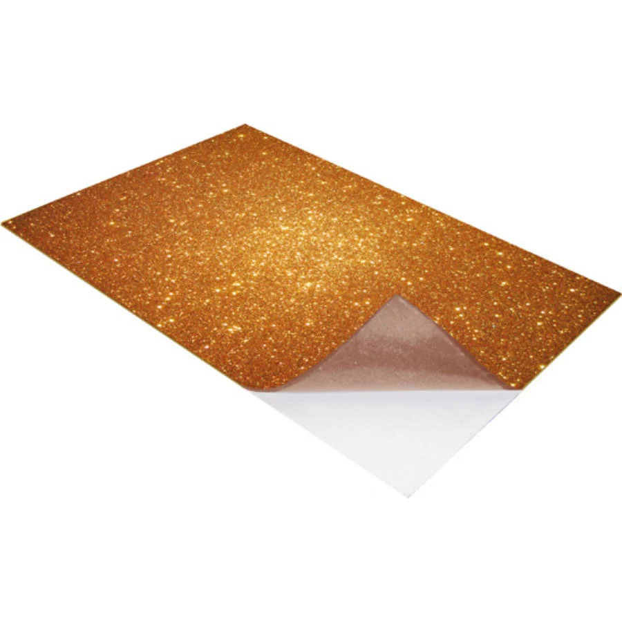 Moosgumi / Dekorgumi lap /4 (2mm) csillámos öntapadós bronz