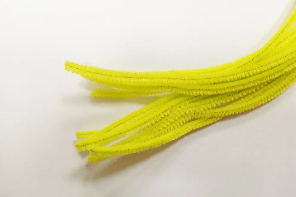 Zsenília drót 6mmx30cm (10db/csg) neonsárga