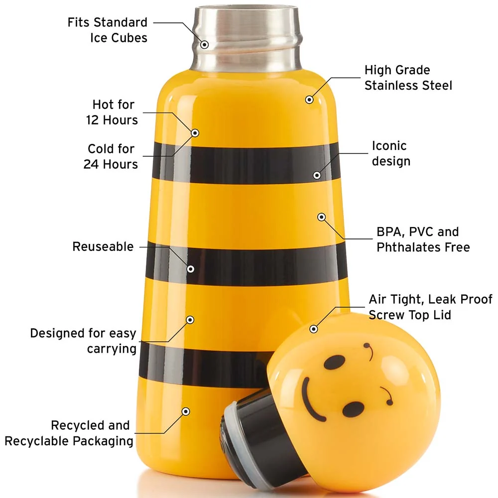 LUND Skittle Mini BPA mentes acél kulacs 300ML BUMBLE BEE