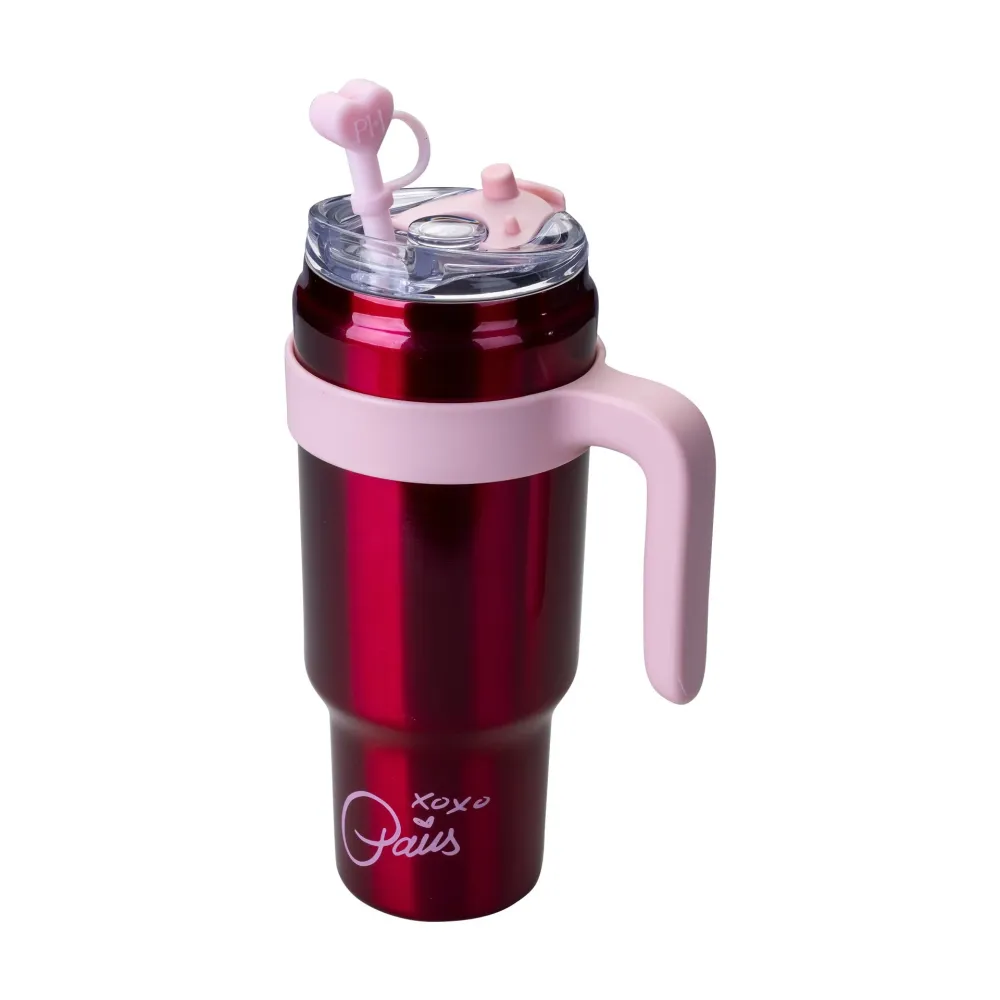PARIS HILTON Duplafalú kulacs/tumbler 1 liter vörös