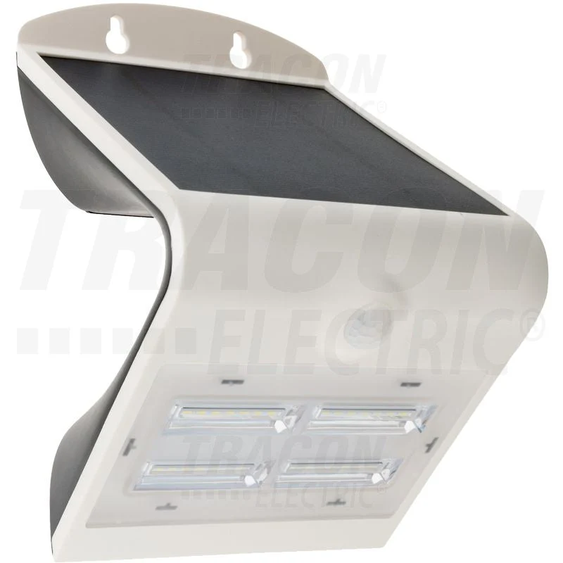 Tracon Napelemes LED reflektor mozgásérzékelő. Fehér 3,2 W, 4000 K, 400 lm, IP65, 3,7 V, 2 Ah LSLBW3W