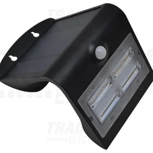 Tracon Napelemes LED reflektor mozgásérzékelő. Fekete 3,2 W, 4000 K, 400 lm, IP65, 3,7 V, 2 Ah LSLBB3W
