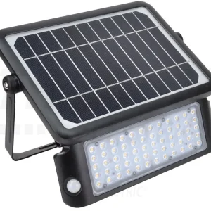 Tracon Napelemes LED reflektor mozgásérzékelő. S.szürke 10 W, 4000 K, 1080 lm, IP65, 3,7 V 7200 mAh LSFL10W