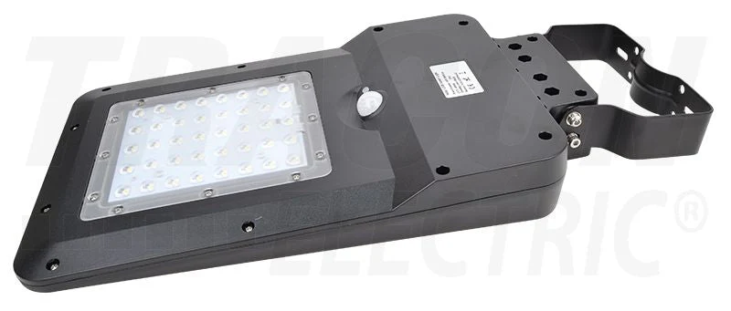 Tracon Napelemes utcai LED világítótest mozgásérzékelő. Fekete 15 W, 4000 K, 1600 lm, IP65, 7,4 V, 5,4 Ah LSLS15W