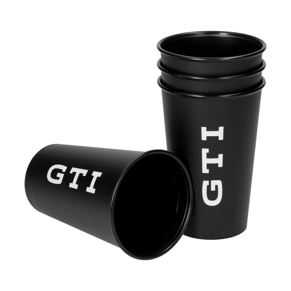 VW pohár GTI kollekció, 0,3l műanyag pohár fekete GTI logóval, 4 db, 3A4069604