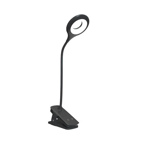Mini vezeték nélküli LED olvasólámpa Wozinsky, csíptetővel + USB-C kábel - Fekete