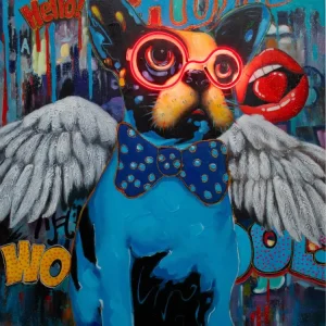 'Dog Wings' Wall Artwork LED Neon - STANDARD
