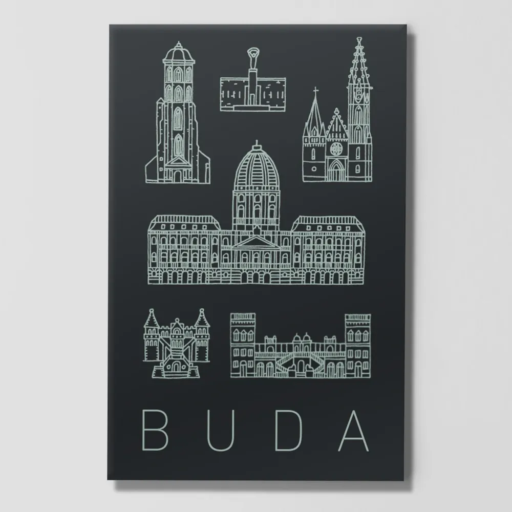 Buda mágnes - fekete