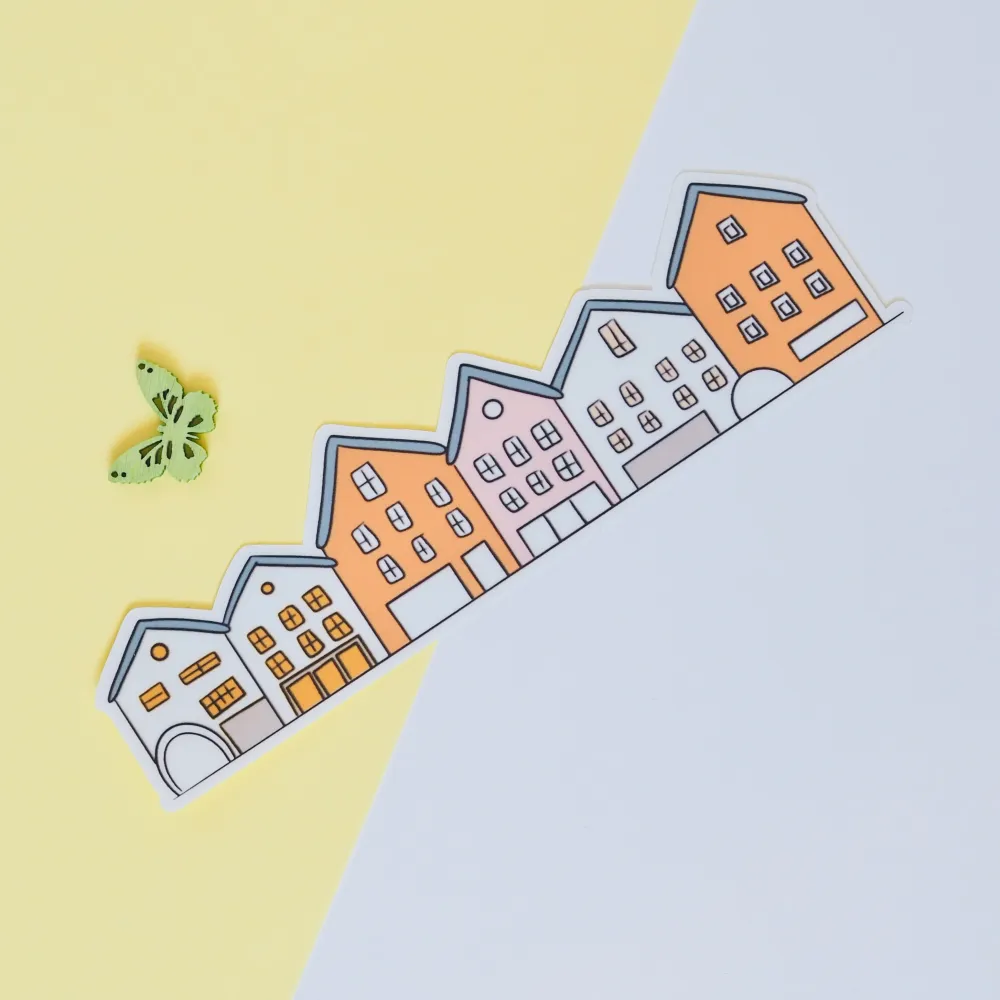 Bryggen házak nagy vízálló matrica