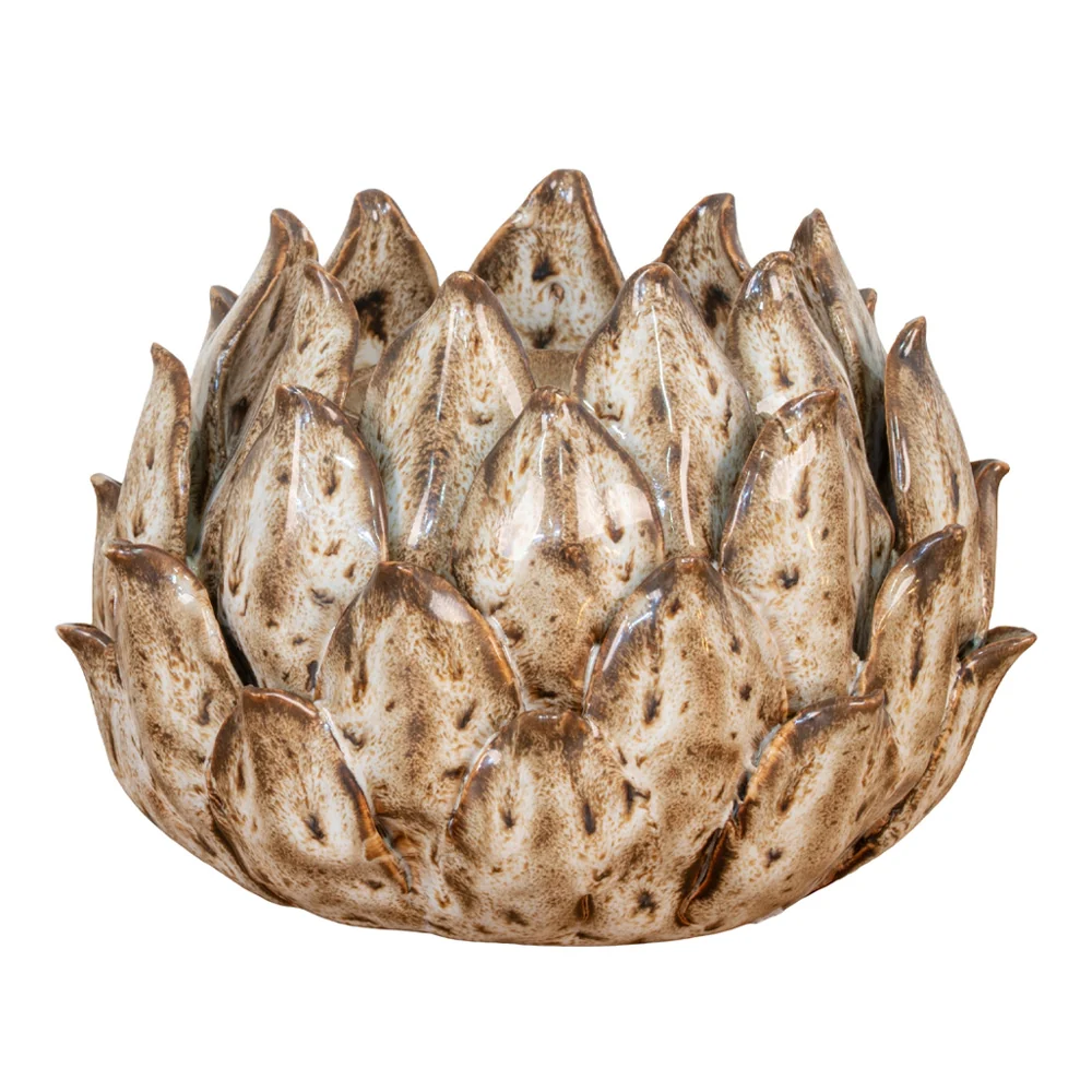 ARTICHOKE bézs kerámia mécsestartó Ø 12 cm