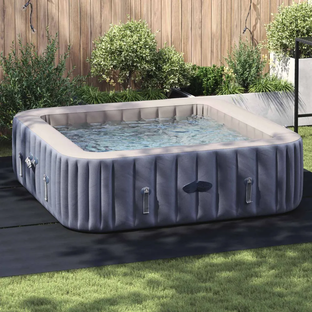vidaXL Medence alatlappal Fekete 396 x 396 x 0,1 cm Nemes szövet