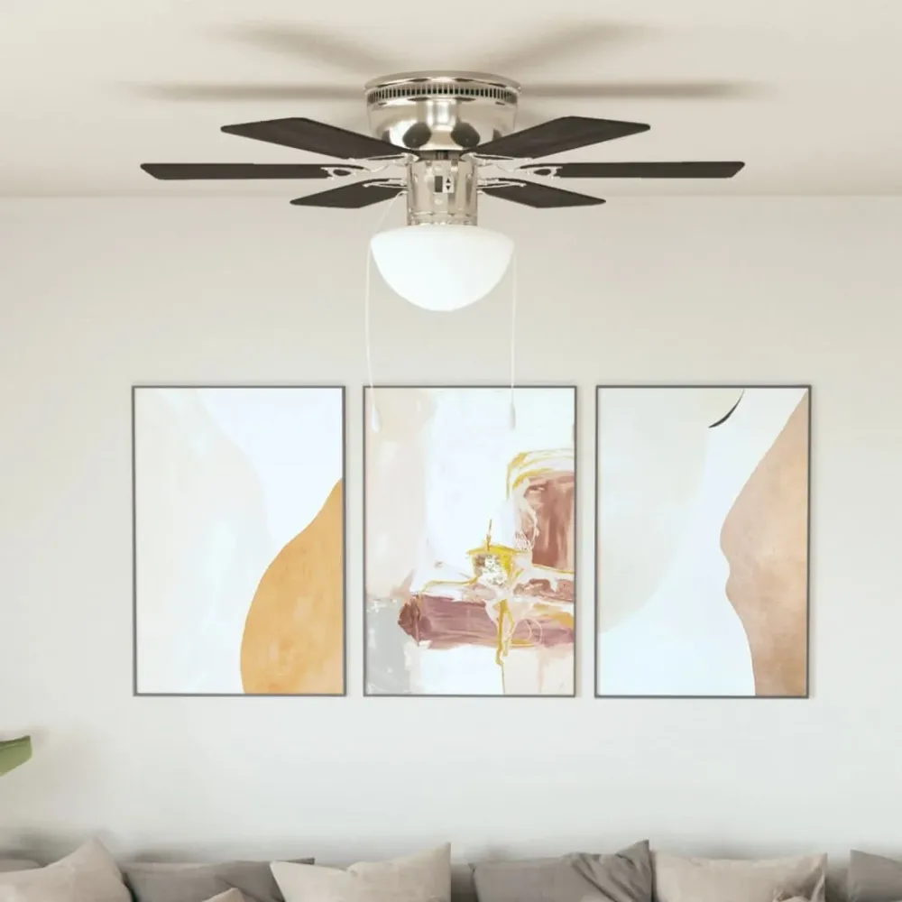 vidaXL díszes mennyezeti ventilátor lámpával 82 cm sötétbarna