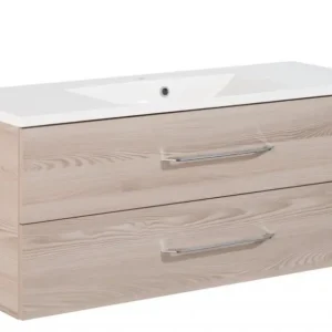 B.CLEVER Mosdóalsószekrény és mosdó szett 120 cm széles kőris