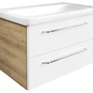 MILANO Mosdóalsószekrény 80 cm széles tölgy/fehér