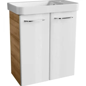 MILANO Mosdóalsószekrény 52 cm széles tölgy/fehér