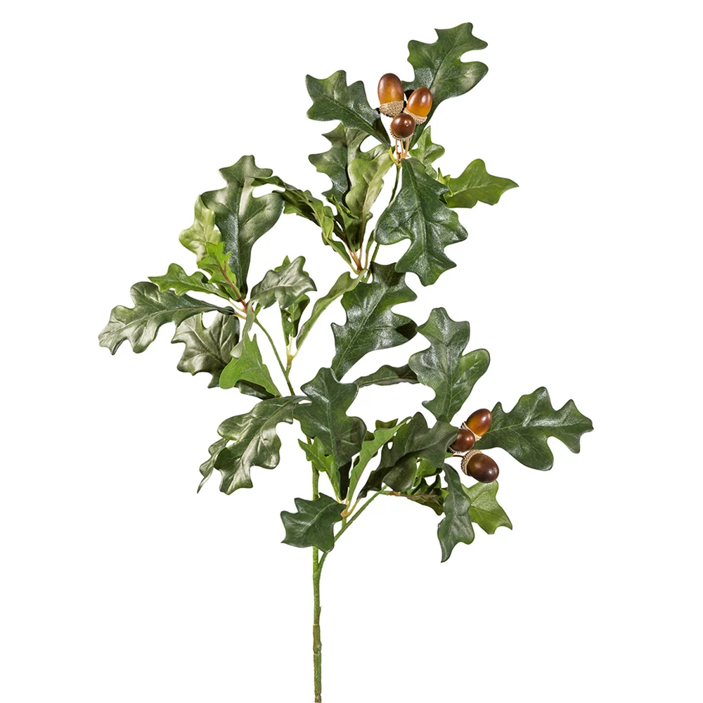 Mű tölgyfa ág makkal 70 cm zöld "Quercus"