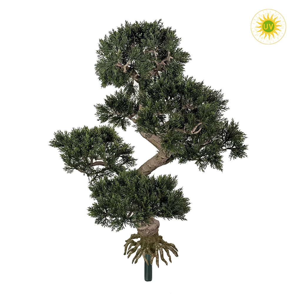 BONSAI CEDAR UV-álló zöld mű cédrus bonsai fa 65 cm
