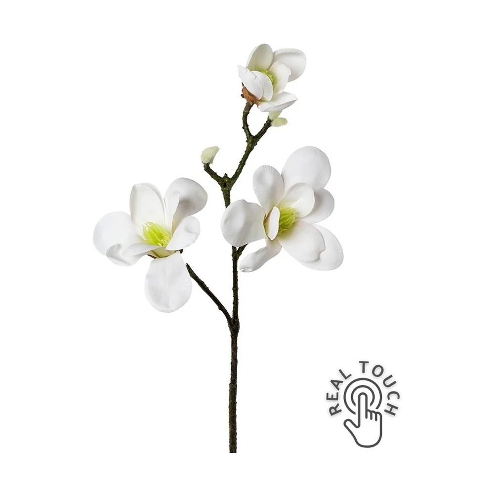 MAGNOLIA fehér mű magnólia ág 60 cm
