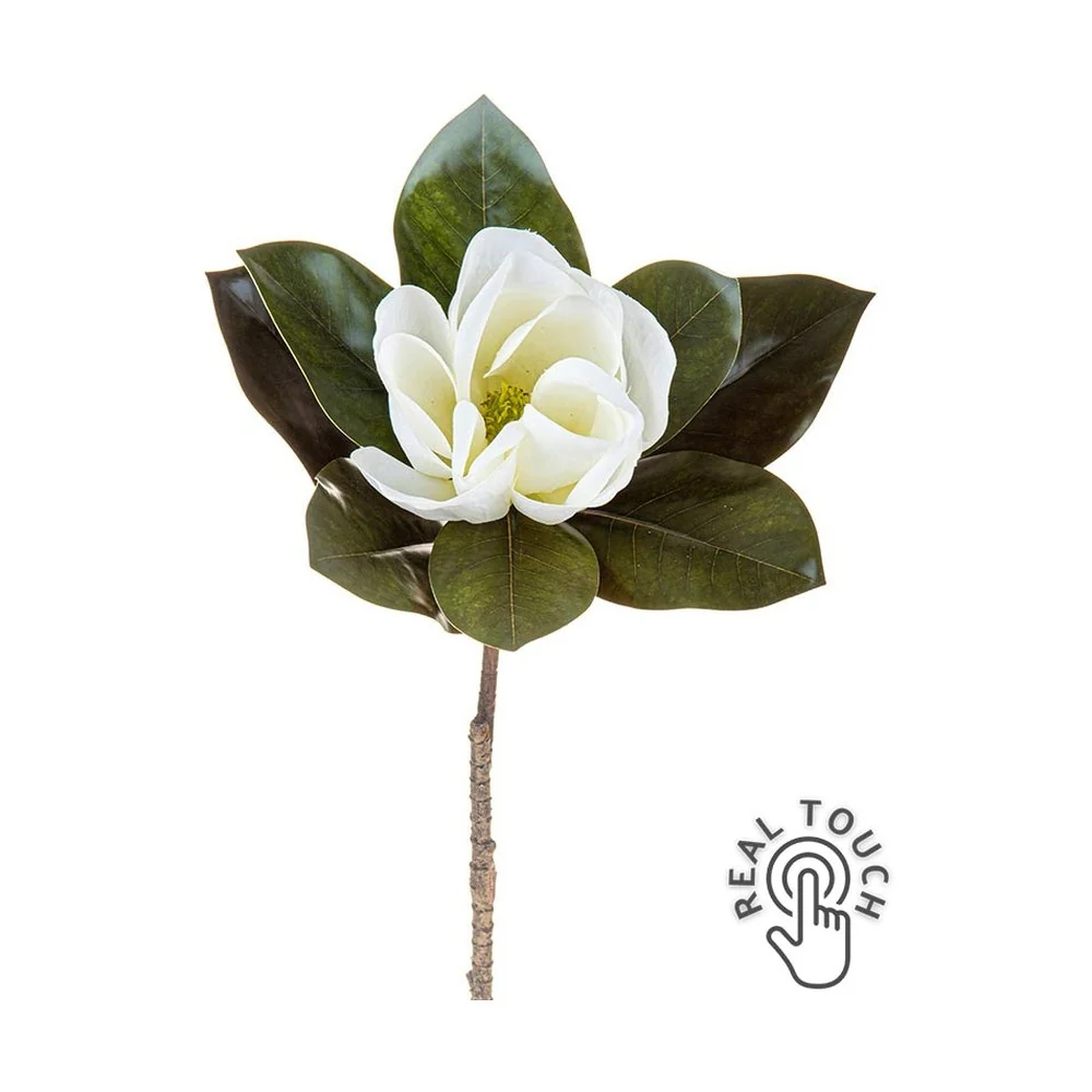 MAGNOLIA fehér mű magnólia ág 80 cm